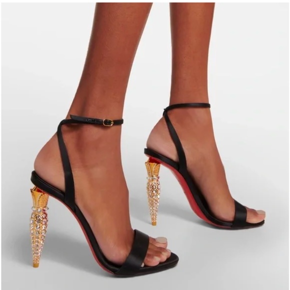 CHRISTIAN LOUBOUTIN Lipstrass Queen satin sandals BNIB EU 39.5/40 - Picture 6 of 15